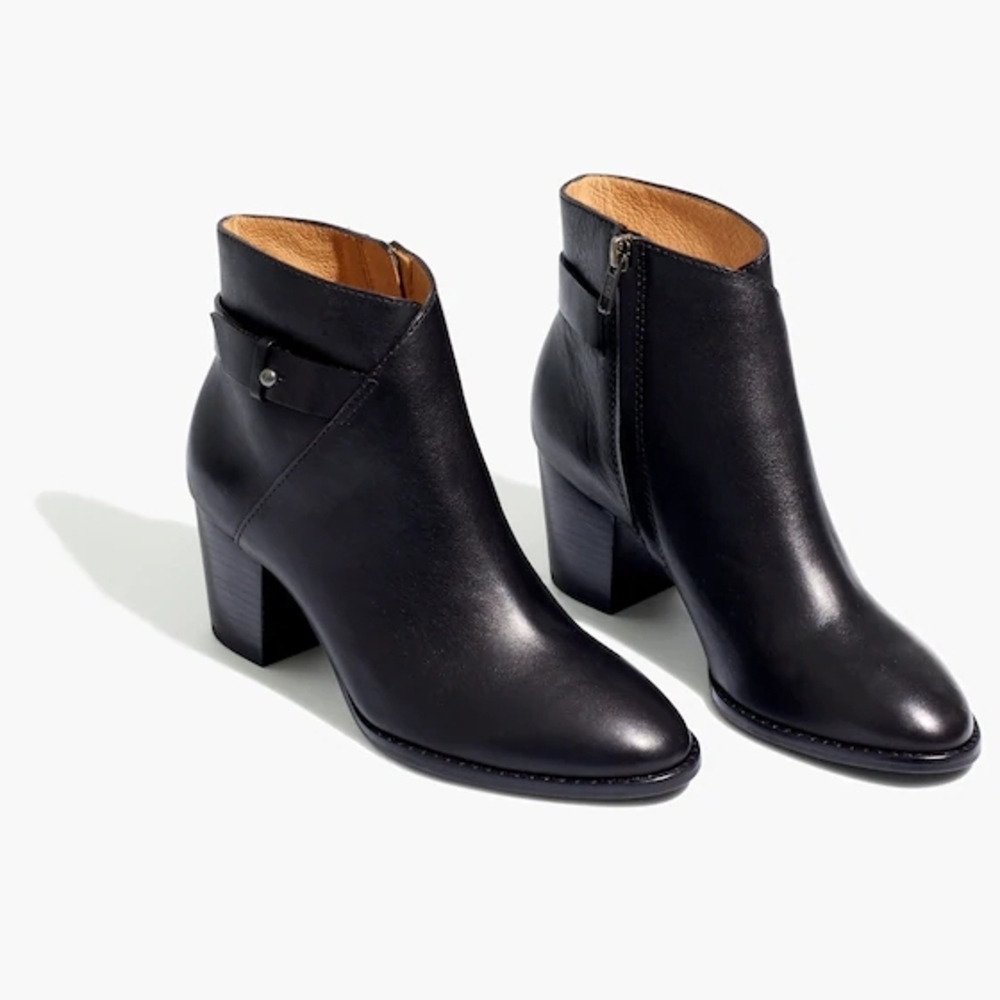 Madewell Black Leather Ankle Booties